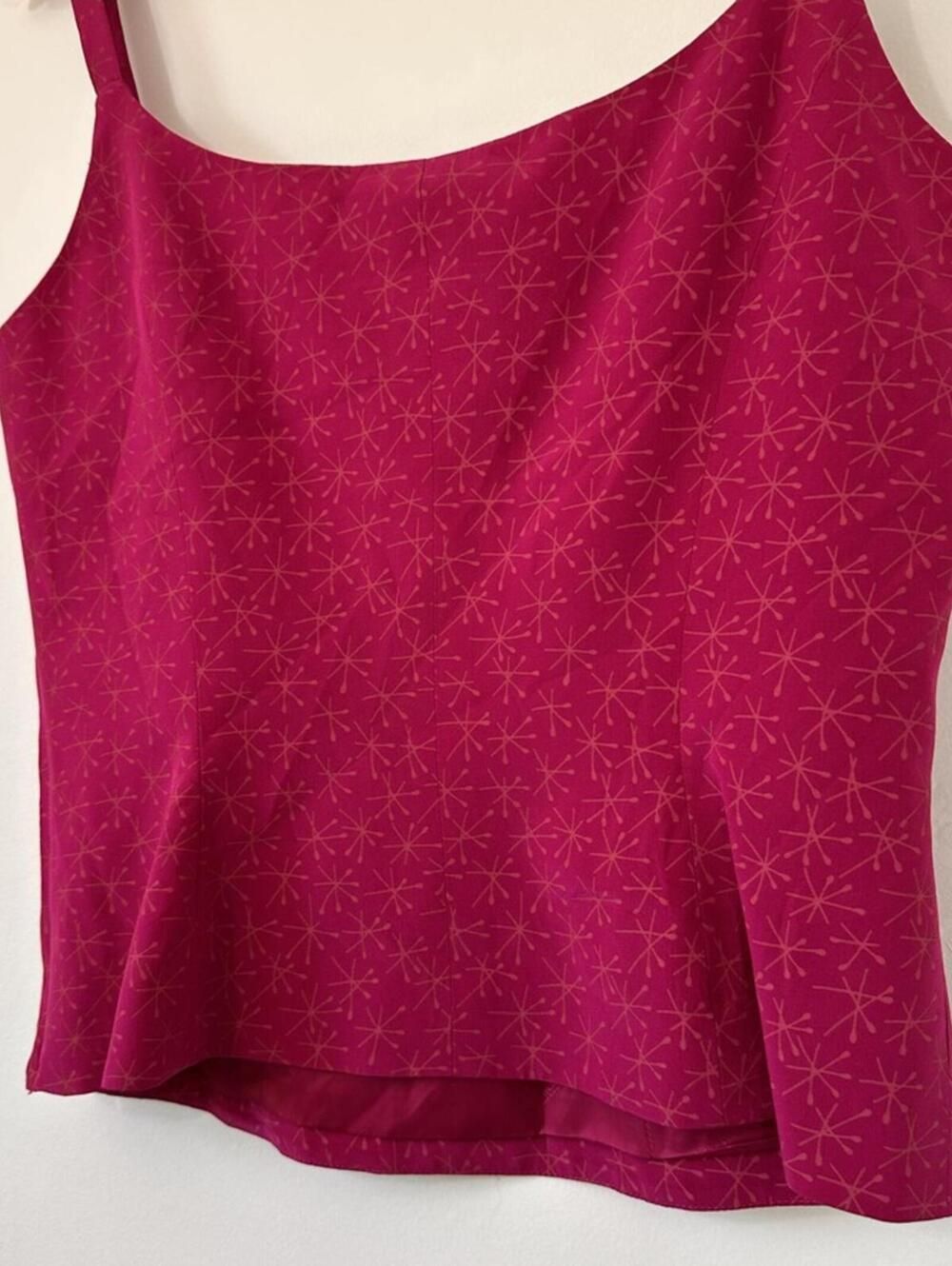 Vintage Escada Margaretha Ley Silk Tank Top EU 36 Pink Starburst Print - Picture 7 of 14